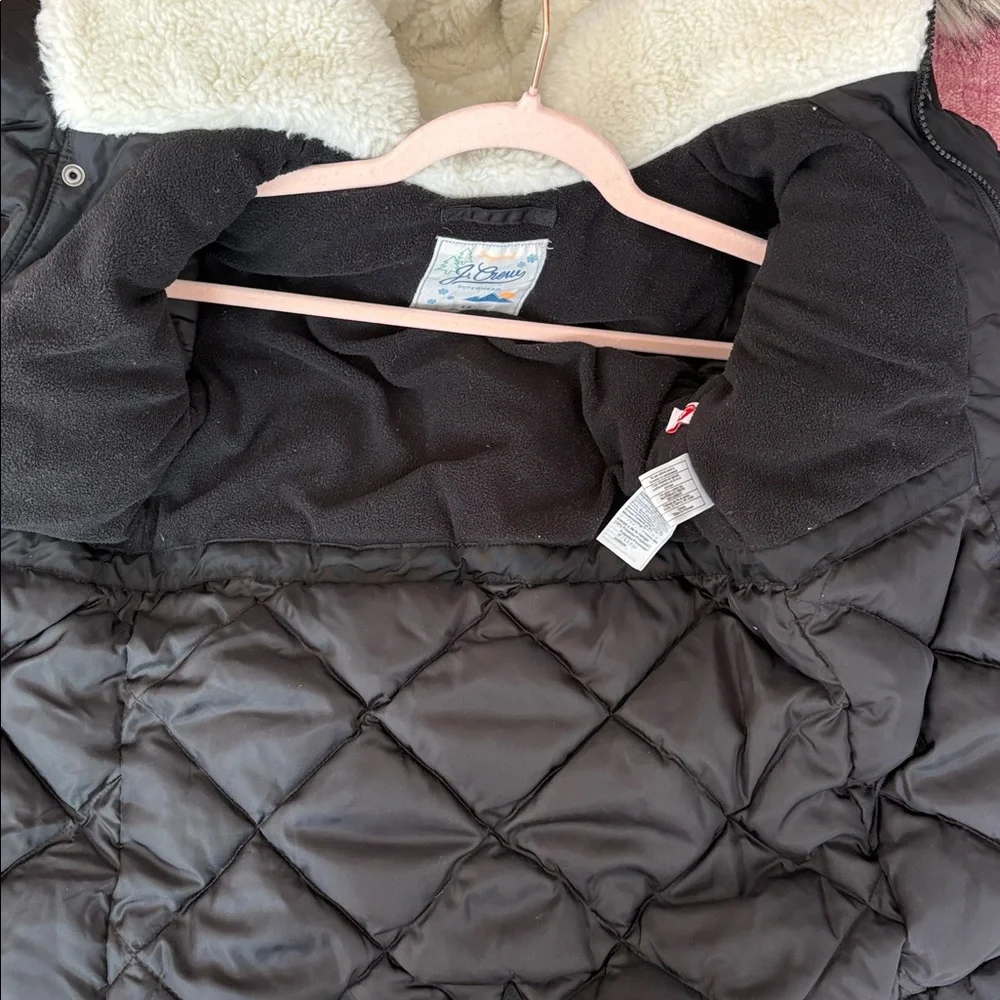 Crewcuts 4-5 Black Primaloft Puffer Parka Coat Jacket Fur Hood